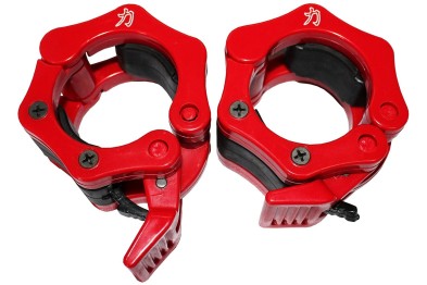 Olympic Flip Lock Collars - 1 pair - red